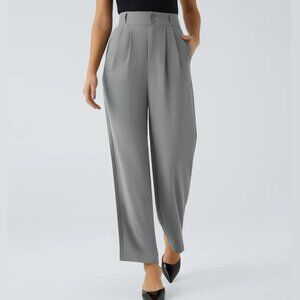 Halara Flex™ High Waisted Zipper Pocket Shirred Straight Leg Trouser Pants